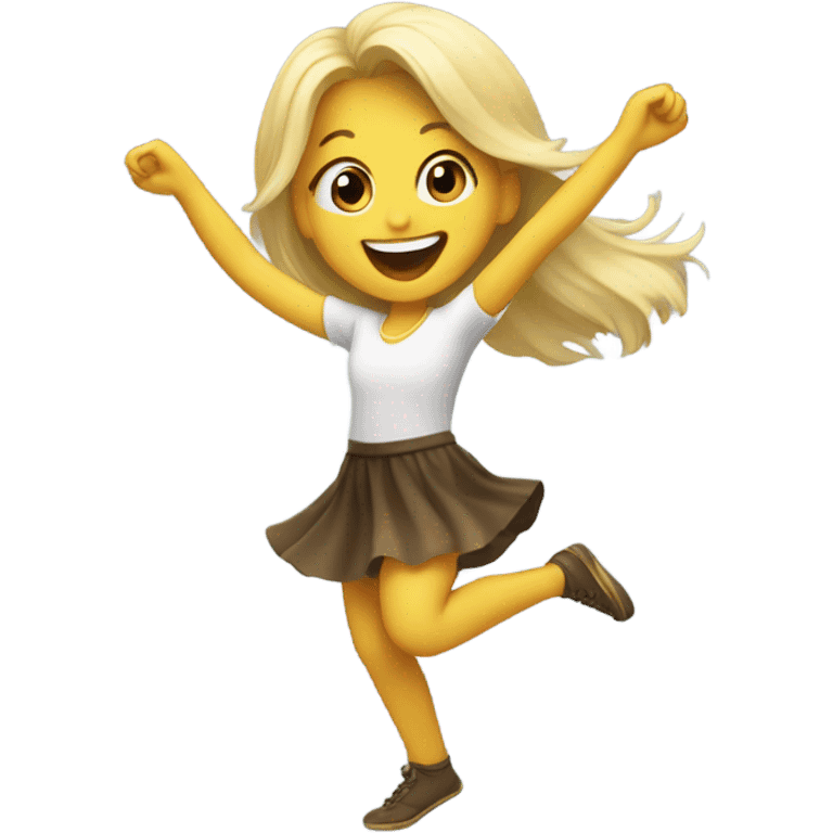 Happy blonde girl dancing  emoji