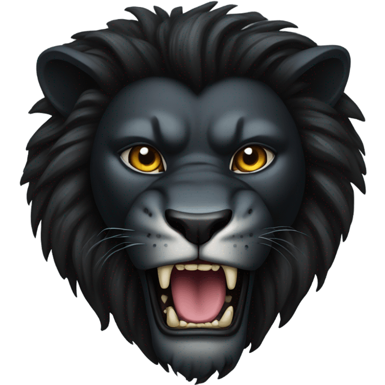 Lion angry black emoji