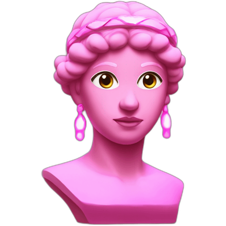 pink greek bust with glowing headband emoji