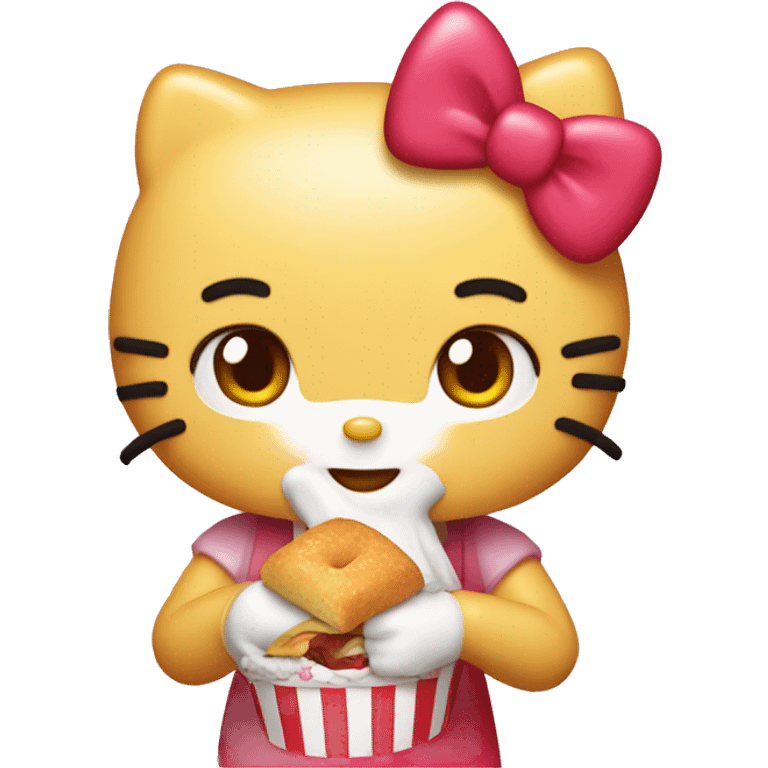 Hello kitty eating Wendy’s  emoji