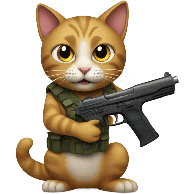 Cat with a gun emoji