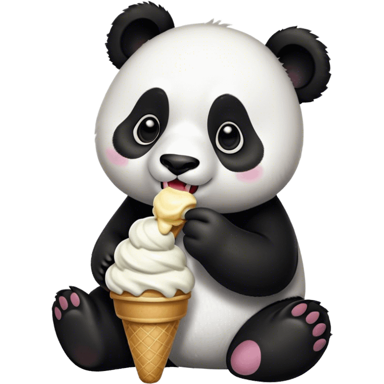 Panda eating ice cream emoji