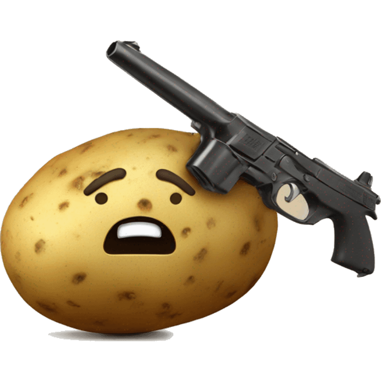 Potato with a gun emoji