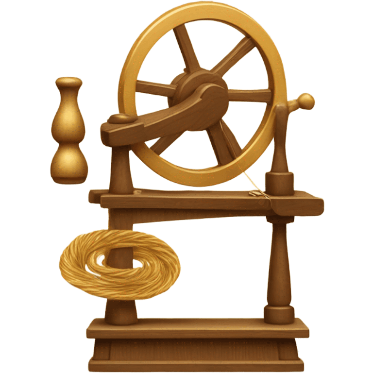 Spinning wheel with golden thread emoji