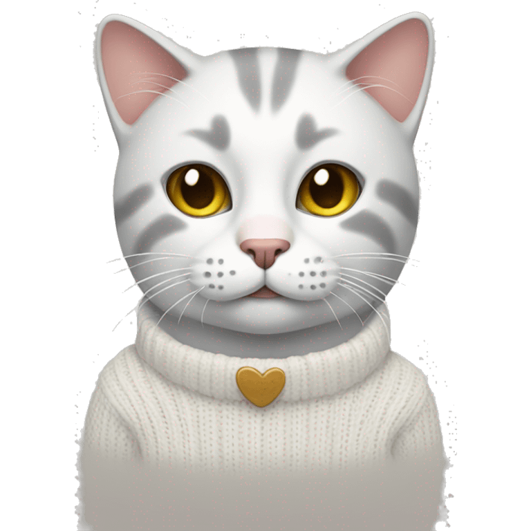 cat with a white sweater emoji