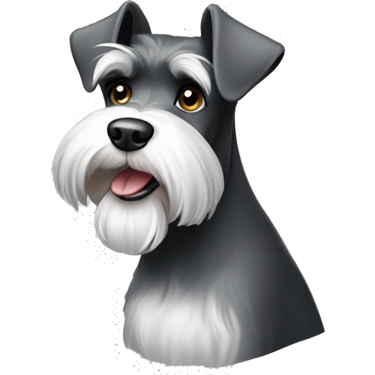 Schnauzer behind emoji