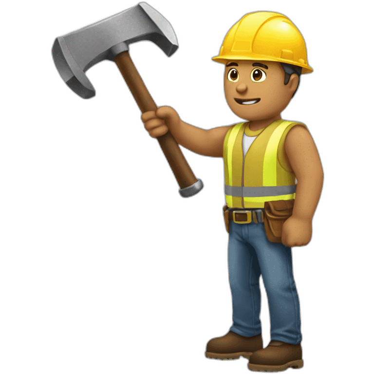 The Builder and the Flying Hammer emoji