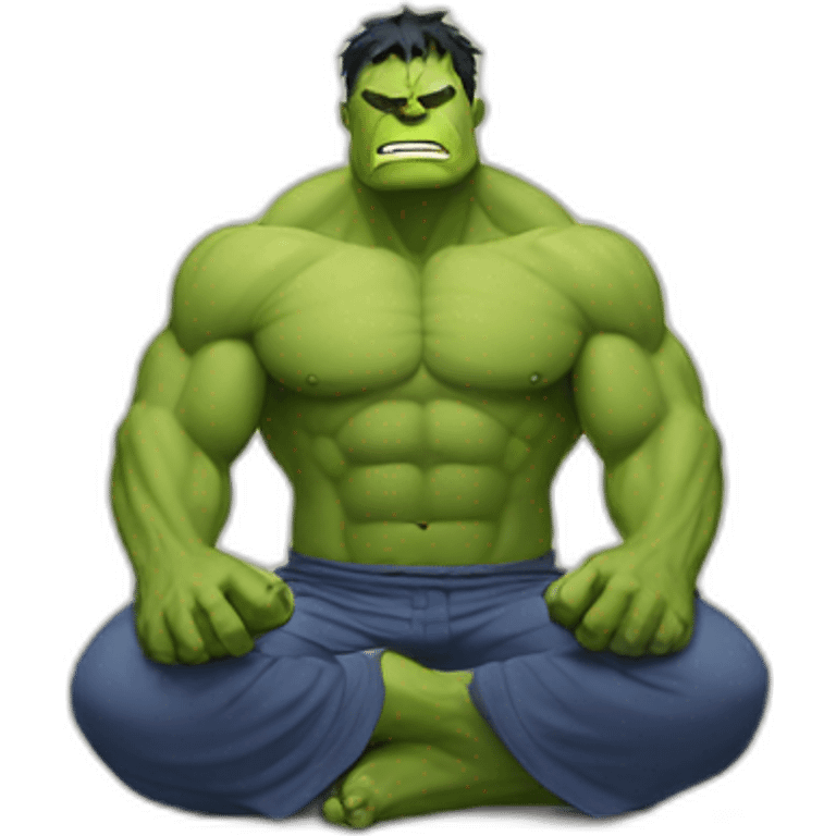 Hulk doing a meditation emoji