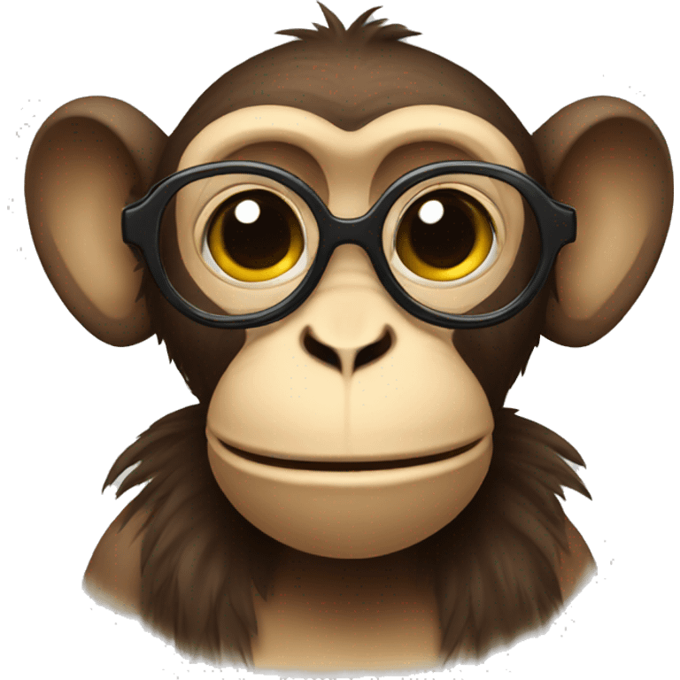 Monkey with glasses and zip on mouth emoji