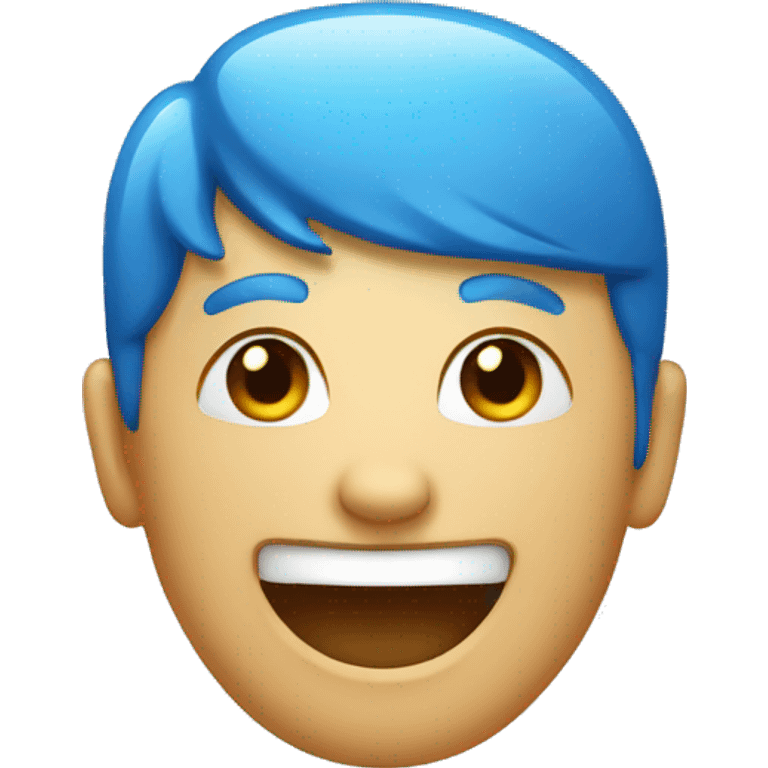 original smile emoji in blue color emoji