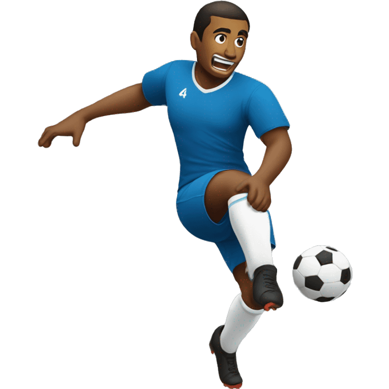 a man doing kick ups with a soccer ball emoji