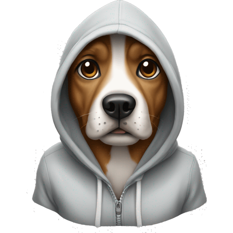 Dog wearing a hoodie emoji