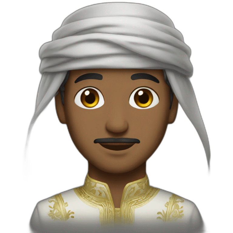 Algeria men with traditional clothes, dark appearance emoji