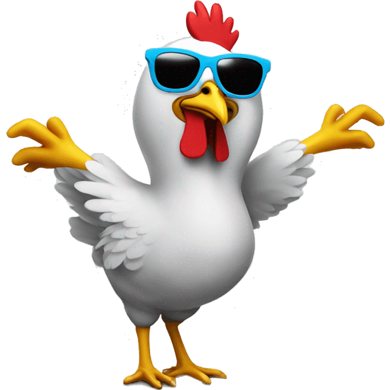 chicken with sunglasses dancing rave lights emoji