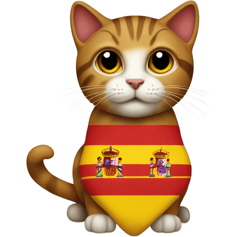 cat with spanish flag emoji