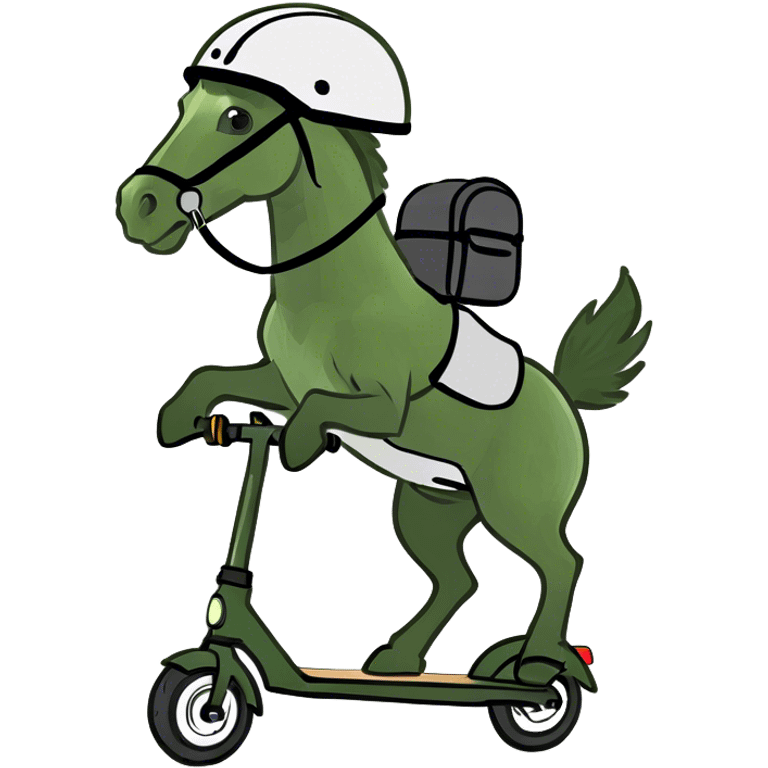 chestnut horse riding scooter  emoji