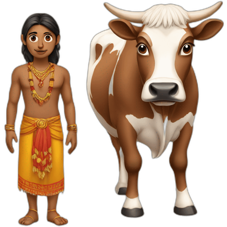 indian with a cow emoji