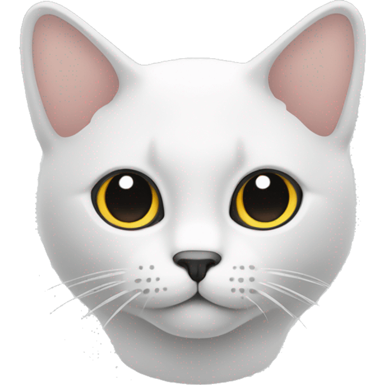 Gato color blanco con manchas negras emoji