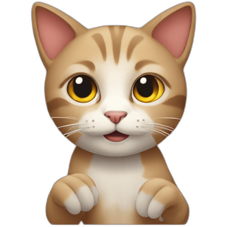 Cat with hands top emoji