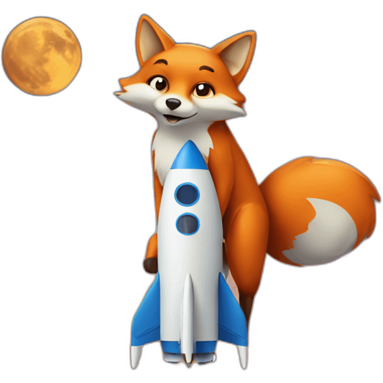 Fox on a Rocket  emoji