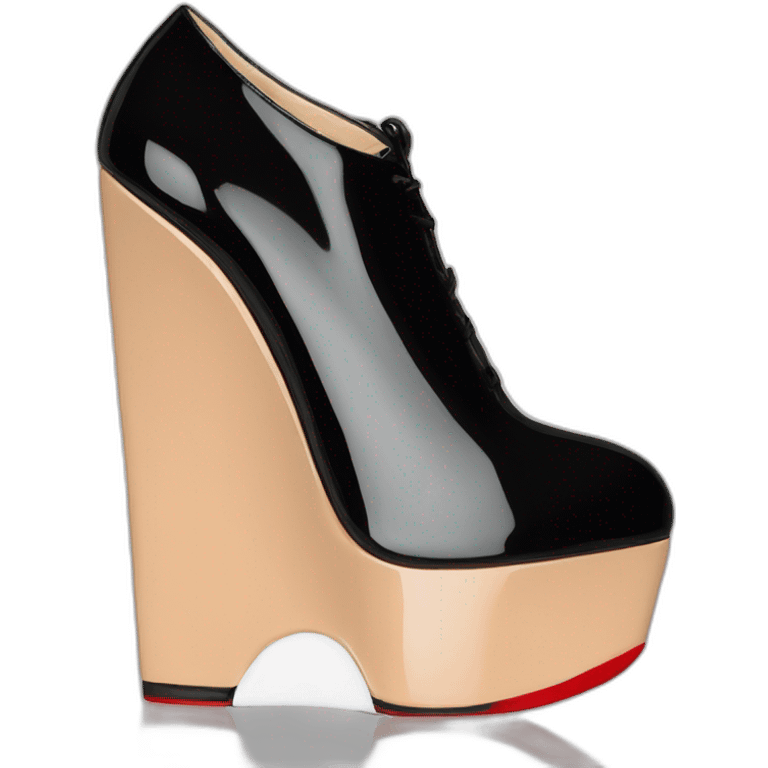 WEDGE LOUBOUTIN black PATENT emoji