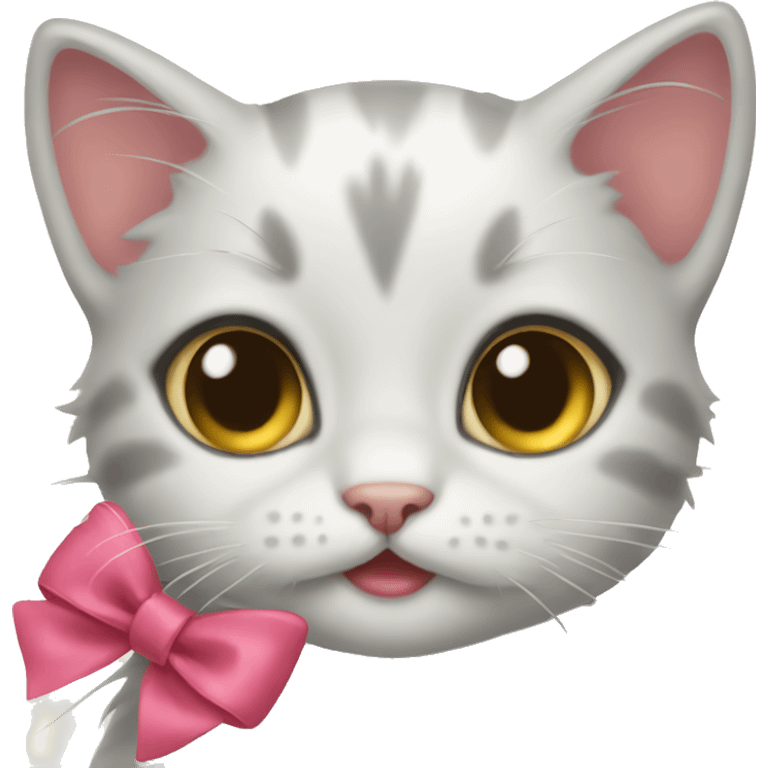 kitten with bow emoji