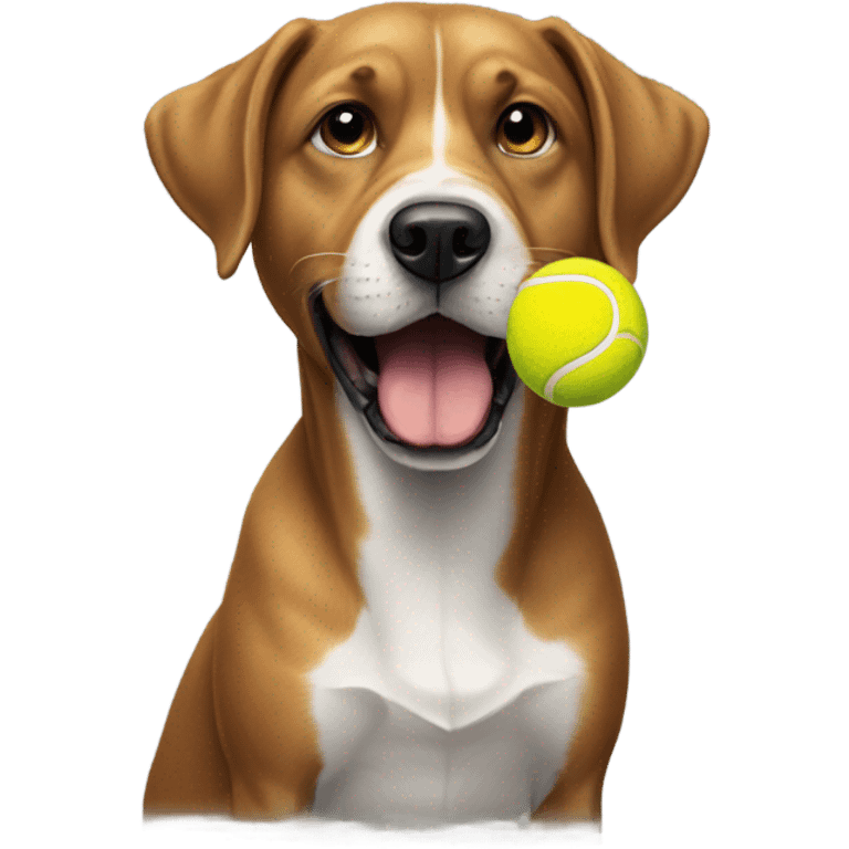 Dog with a tennis ball  emoji