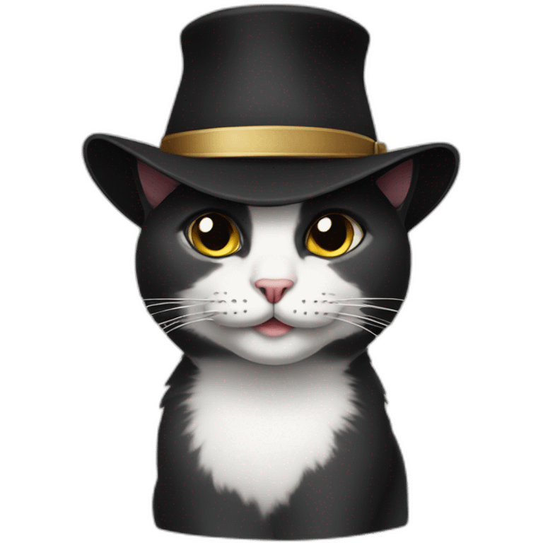 a cat with a black hat emoji