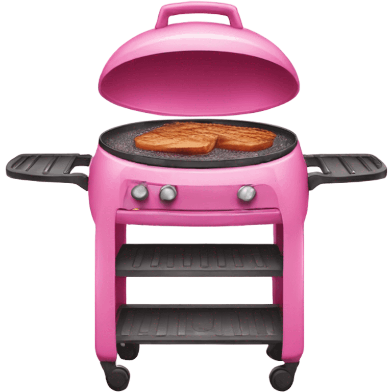 Pink cooking grill with glitter emoji