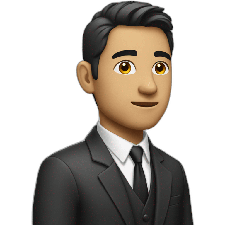 man in suit looking to the left (side view) emoji