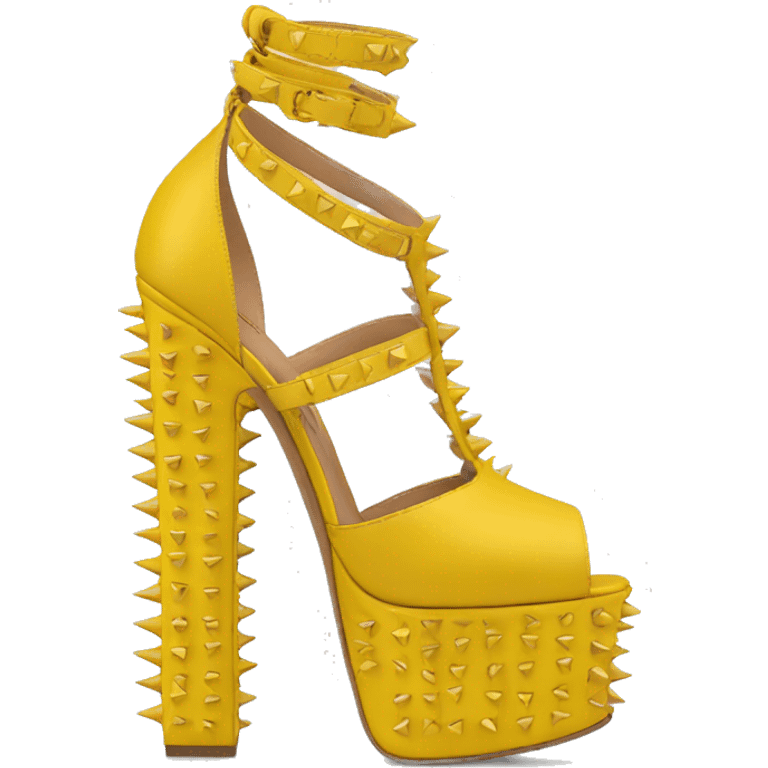 VALENTINO Tan-go PLATFORM yellow spikes emoji