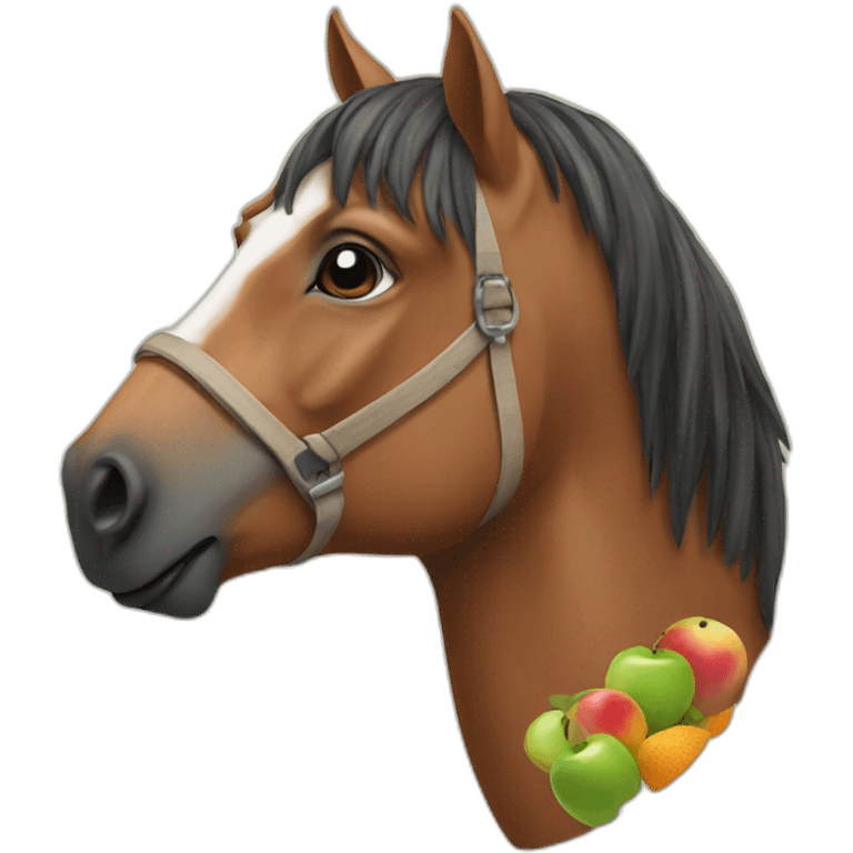 A horse with fruits emoji