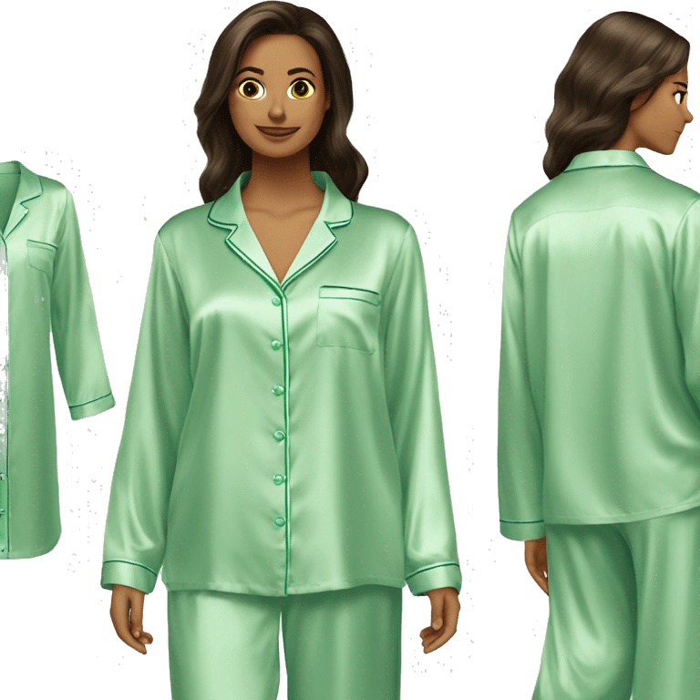 Light green silk pyjamas set emoji