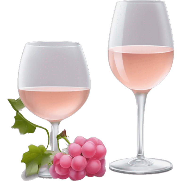 Deux verres de vins blanc, avec un petit noeux rosé claire sur les pieds, qui se touchent emoji