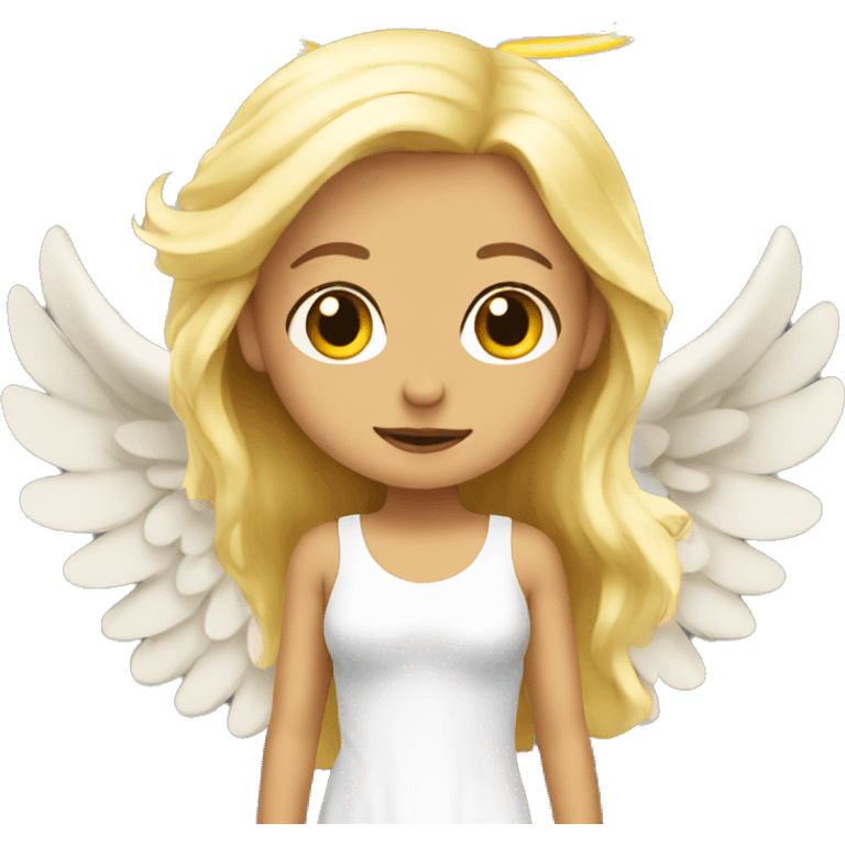 Blonde angel with big wings  emoji