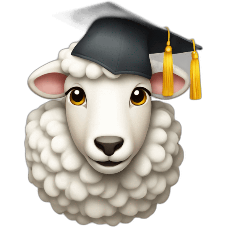 Sheep with a graduation cap emoji