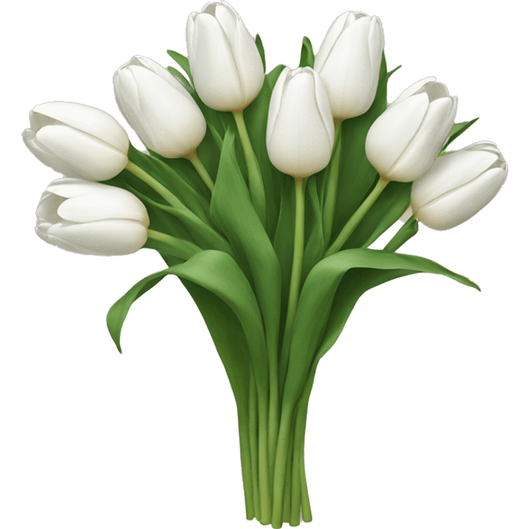 white tulip bouquet  emoji