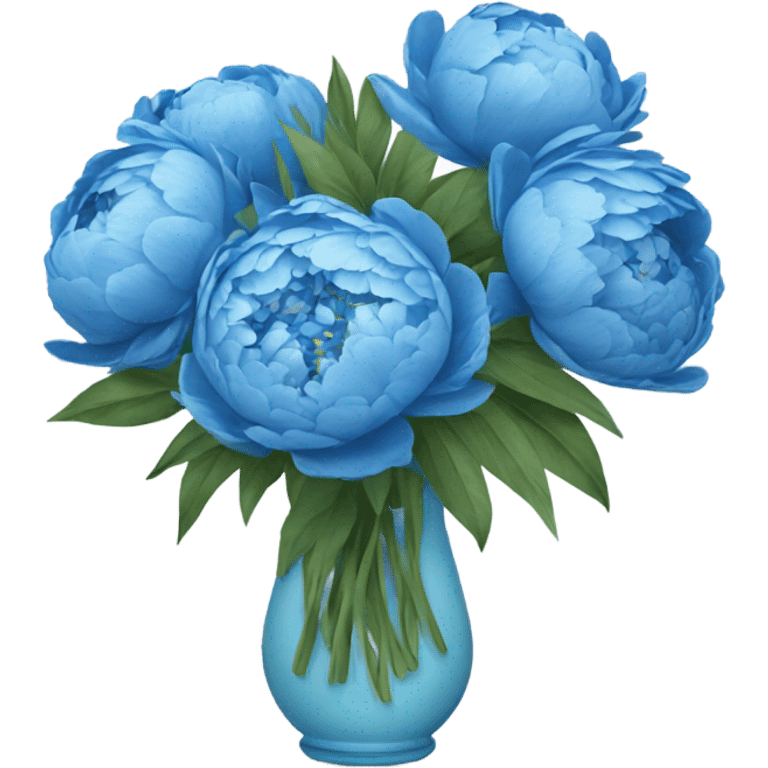 Blue peonies bouquet  emoji