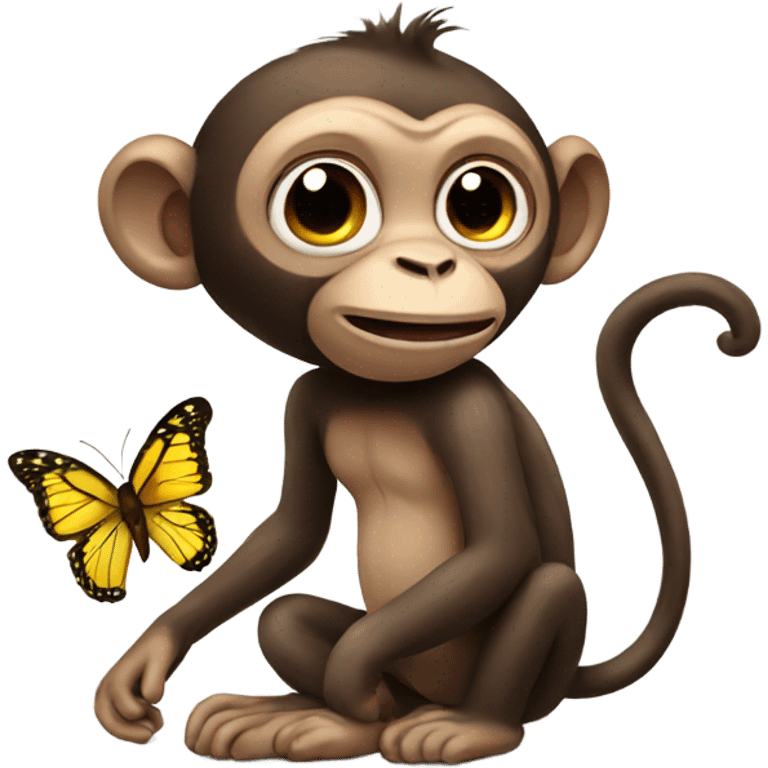 Monkey with butterfly  emoji