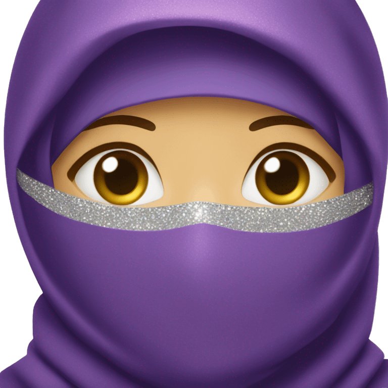 glittery purple niqab emoji