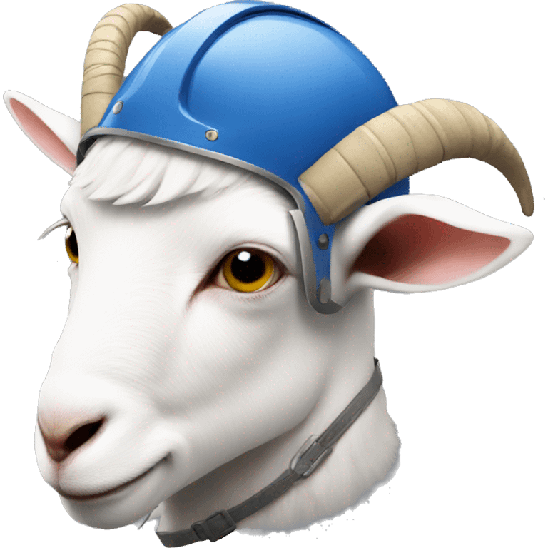 Goat wearing a helmet emoji