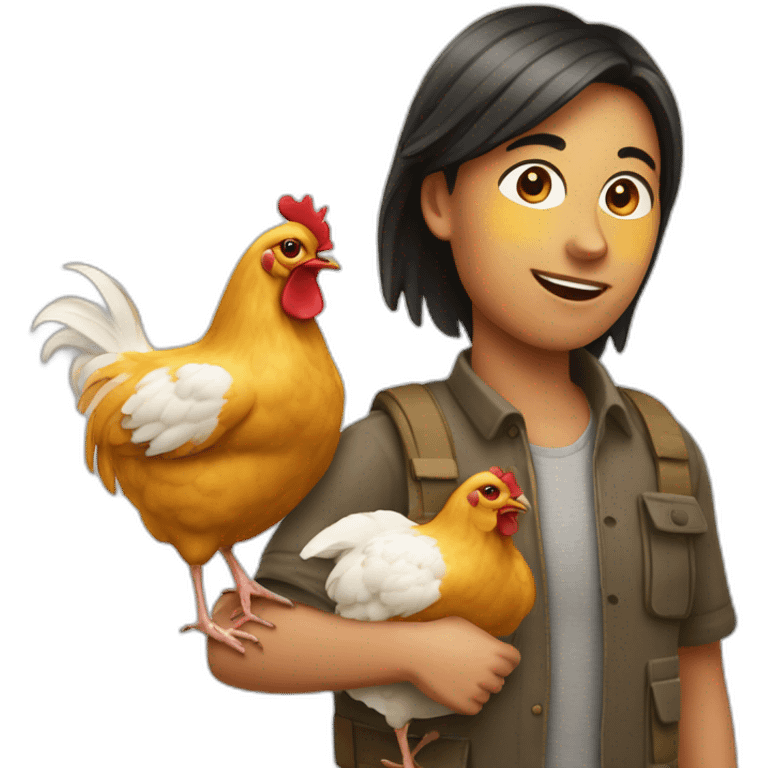 4 personne avec une poule emoji