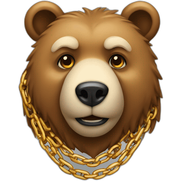 Bear wearing a chain emoji