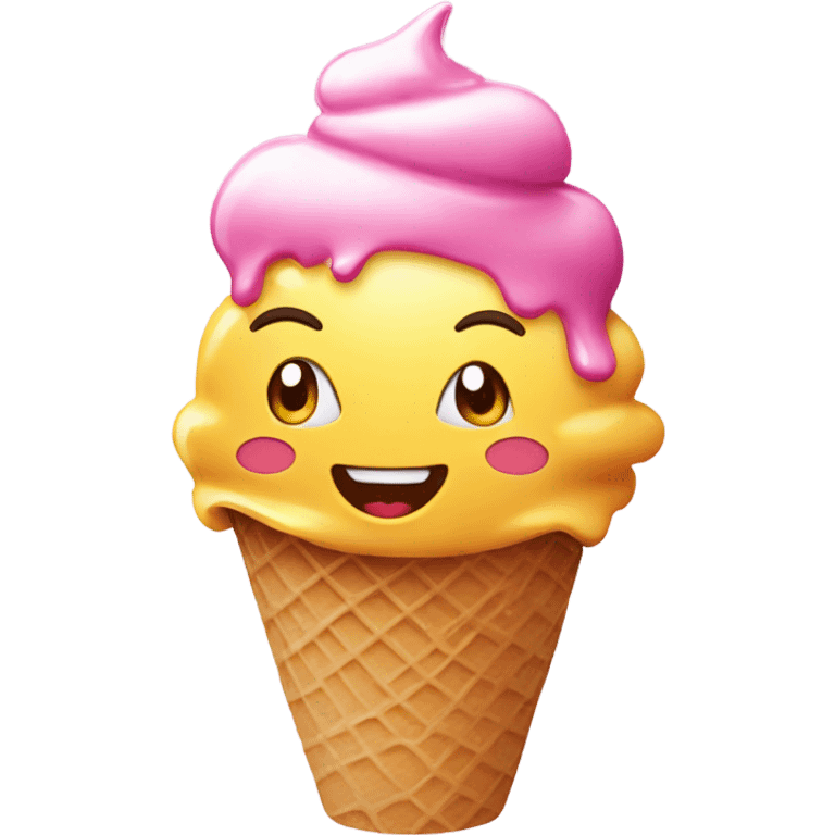 Anime character eating ice cream emoji