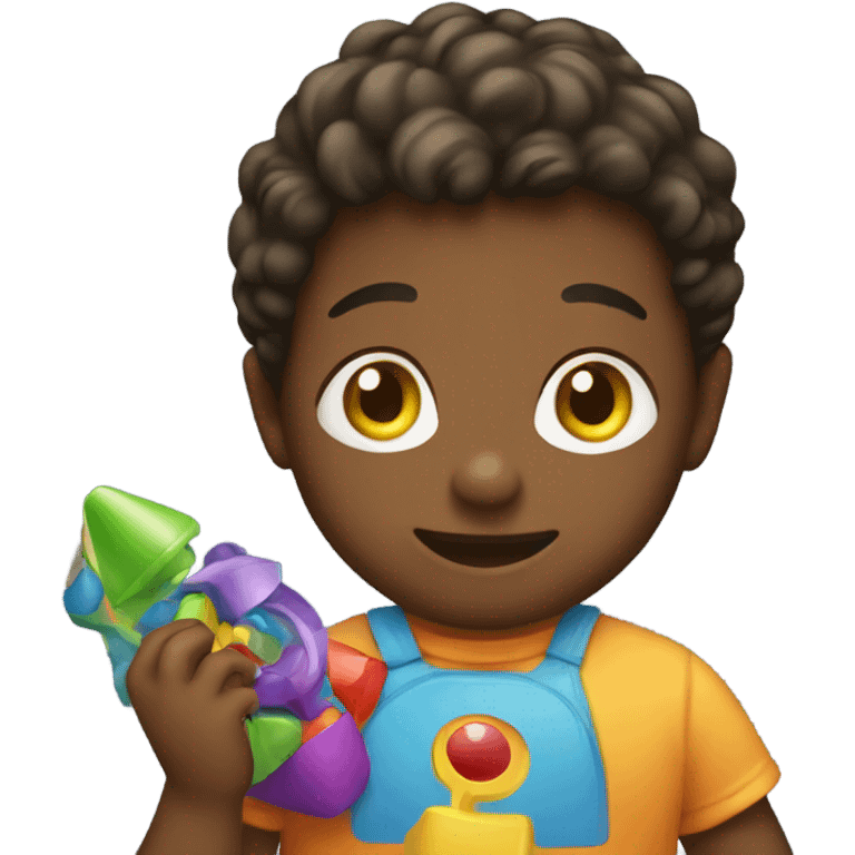 kid playing with toys emoji