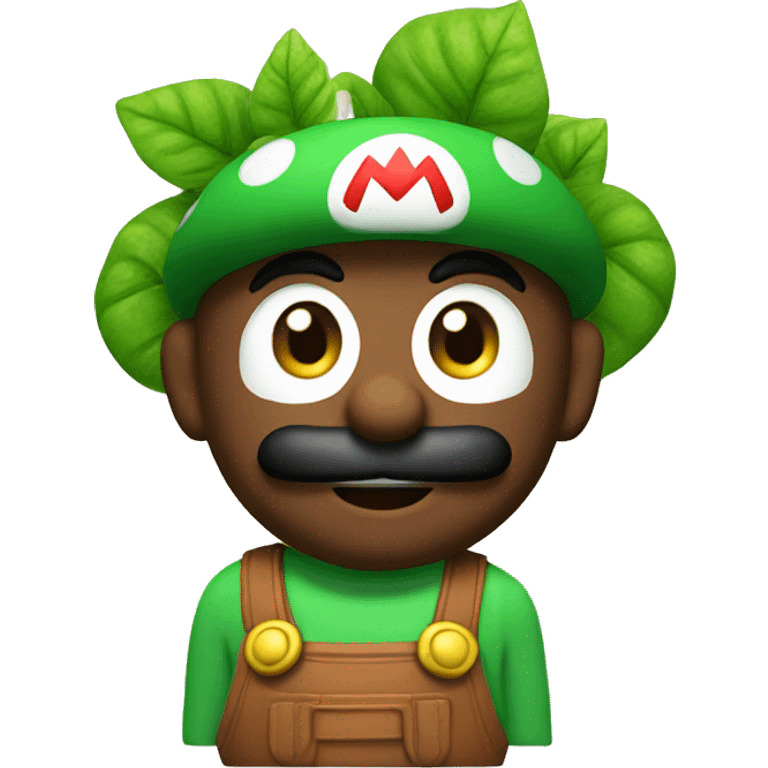 Mario with a plant  emoji