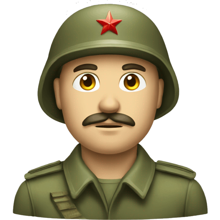 ussr soldier serious with military takes emoji