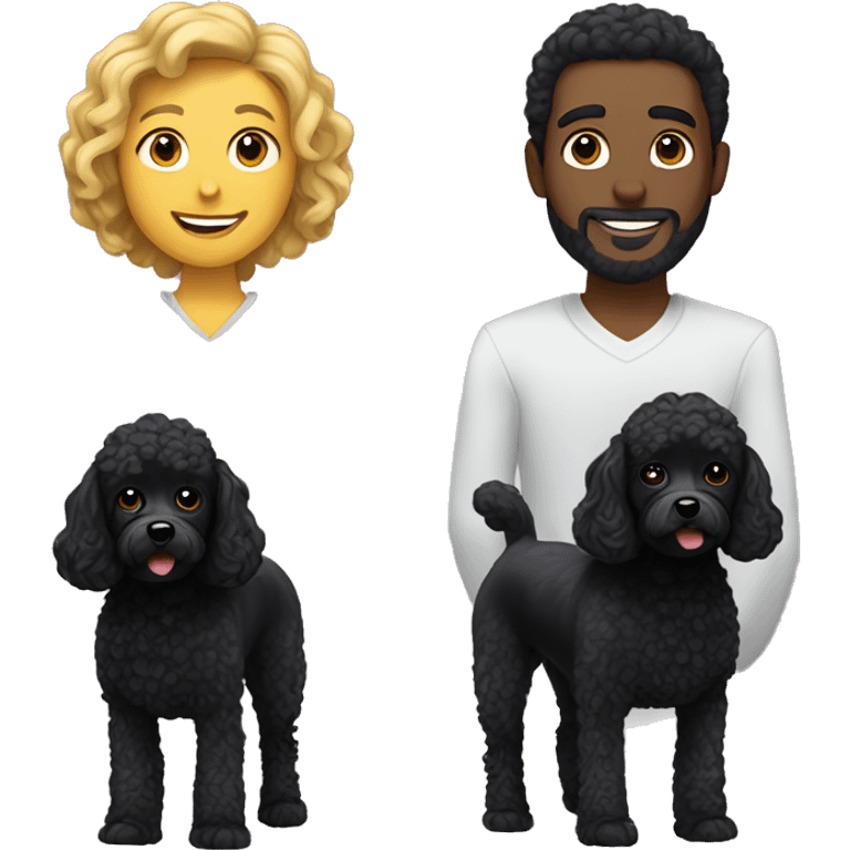 Black cockerpoo and a man with black hair emoji