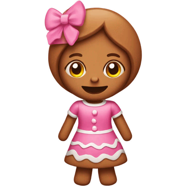 Gingerbread girl with pink dress emoji