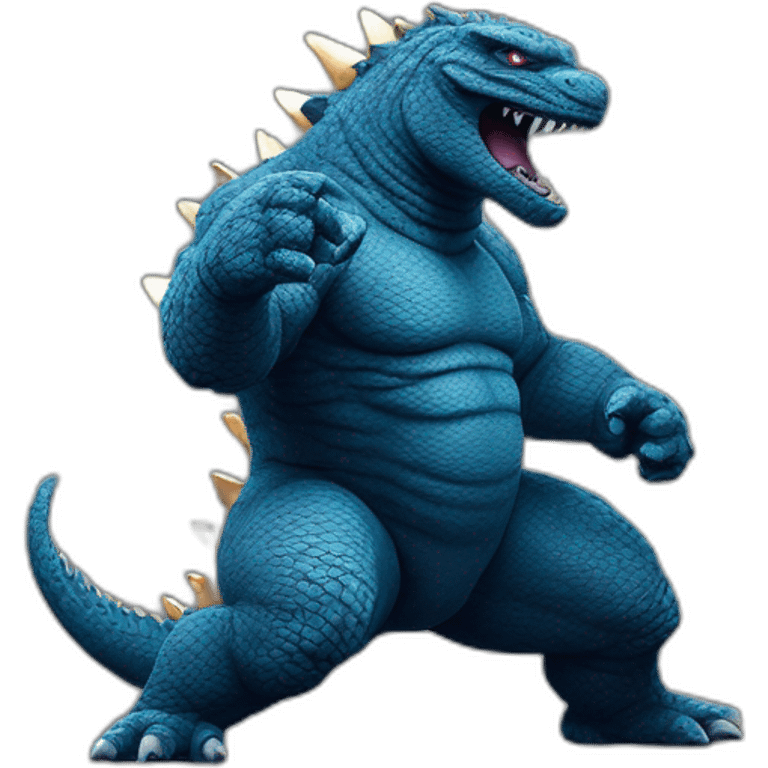 Godzilla in a wrestling  emoji